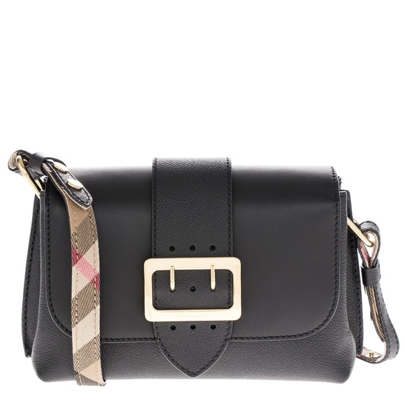 Soft Grain Smooth Small Buckle Leather Cross Bag - Picture 1 of 6